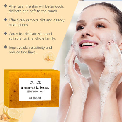 Ouhoe Kojic Acid Turmeric Soap - Natural Skin Deep Cleansing Soap 2025