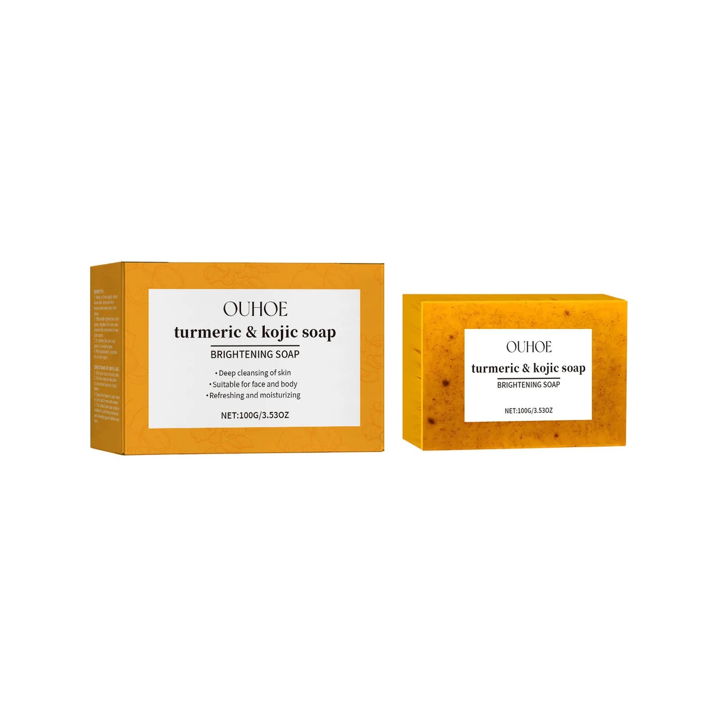 Ouhoe Kojic Acid Turmeric Soap - Natural Skin Deep Cleansing Soap 2025